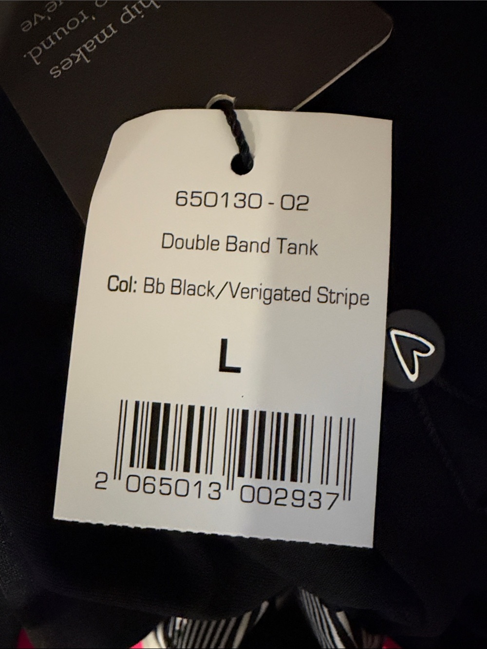 NWT Cotton On Body Double Band Tank Black Striped Size L - Picture 5 of 6